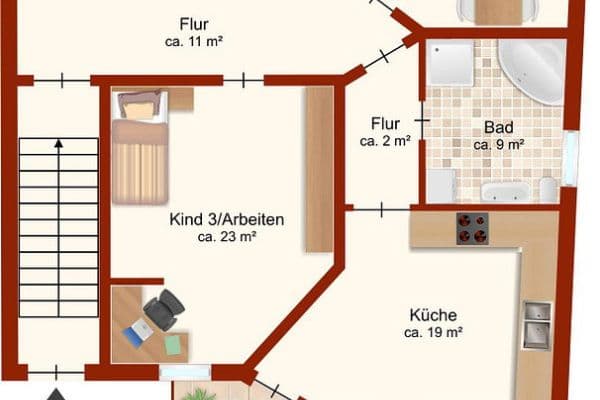 Pronájem bytu 5+1 145 m², Krukenbergstr. 1, Halle, Sasko-Anhaltsko Pronájem bytu 5+1 145 m², Krukenbergstr. 1, Halle, Sasko-Anhaltsko