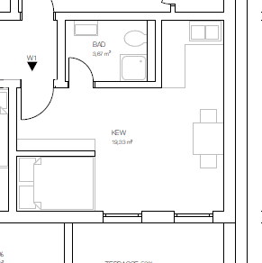 Pronájem bytu 1+1 27 m², Kaiserstr. 37, Friedberg Pronájem bytu 1+1 27 m², Kaiserstr. 37, Friedberg