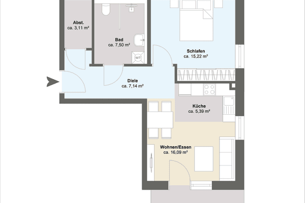 Prodej bytu 2+1 60 m², Fellheimer Straße 2, Boos, Bavorsko Prodej bytu 2+1 60 m², Fellheimer Straße 2, Boos, Bavorsko