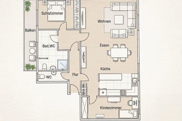 Prodej bytu 3+1 108 m², Heidter Berg, Wuppertal Prodej bytu 3+1 108 m², Heidter Berg, Wuppertal