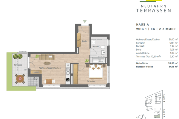 Pronájem bytu 2+1 54 m², Neufahrn, Bavorsko Pronájem bytu 2+1 54 m², Neufahrn, Bavorsko