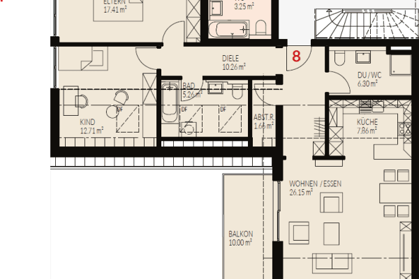Pronájem bytu 3+1 97 m², Fischinger Straße, Binzen Pronájem bytu 3+1 97 m², Fischinger Straße, Binzen