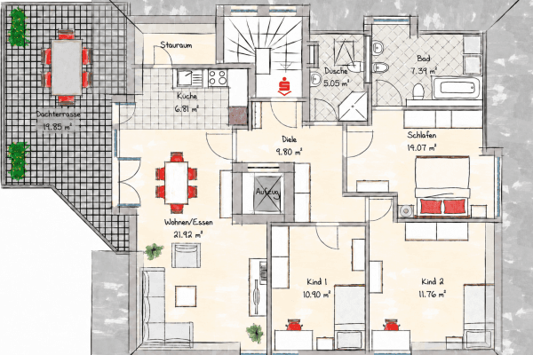 Pronájem bytu 4+1 98 m², München, Bavorsko Pronájem bytu 4+1 98 m², München, Bavorsko
