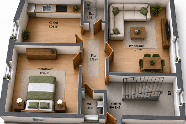 Pronájem bytu 2+1 45 m², Bödikerstraße 63, Mönchengladbach Pronájem bytu 2+1 45 m², Bödikerstraße 63, Mönchengladbach