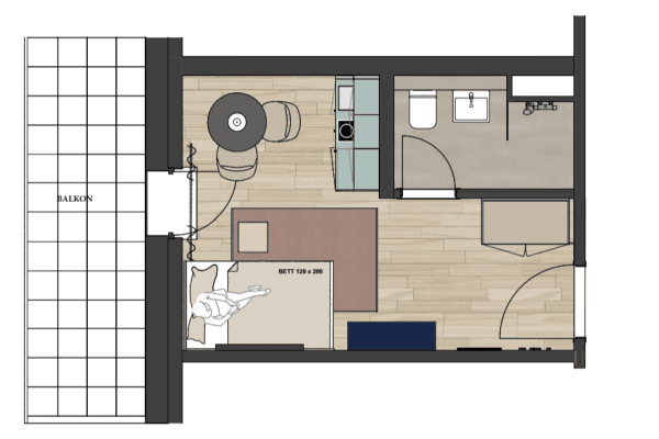 Pronájem bytu 1+1 23 m², Frankfurt Pronájem bytu 1+1 23 m², Frankfurt