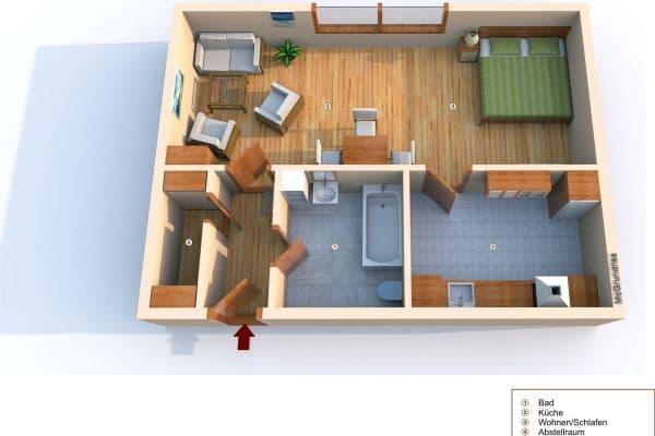 Pronájem bytu 1+1 35 m², Weierstraße 12, Oberhausen Pronájem bytu 1+1 35 m², Weierstraße 12, Oberhausen