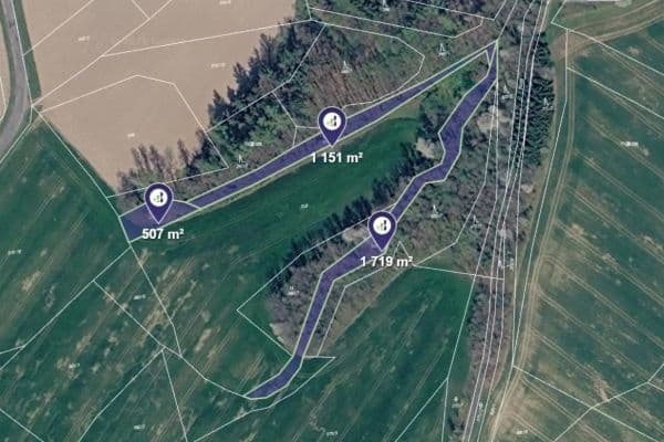 Prodej pozemku 3.377 m², Borek Prodej pozemku 3.377 m², Borek