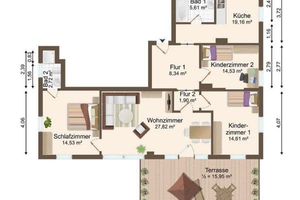 Pronájem bytu 4+1 108 m², Karl Marx Straße 6, Heidenau Pronájem bytu 4+1 108 m², Karl Marx Straße 6, Heidenau