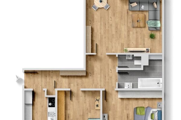 Pronájem bytu 3+1 82 m², Röntgenstraße 30, Königsbrunn Pronájem bytu 3+1 82 m², Röntgenstraße 30, Königsbrunn