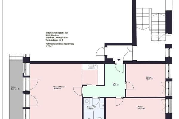 Pronájem bytu 3+1 82 m², Nymphenburger Straße 166, München, Bavorsko Pronájem bytu 3+1 82 m², Nymphenburger Straße 166, München, Bavorsko