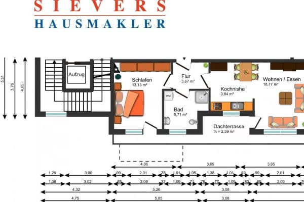 Pronájem bytu 2+1 48 m², Ohechaussee 29-31, Norderstedt, Šlesvicko-Holštýnsko Pronájem bytu 2+1 48 m², Ohechaussee 29-31, Norderstedt, Šlesvicko-Holštýnsko