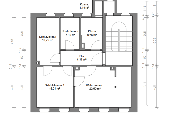 Pronájem bytu 3+1 69 m², Kantstraße 32, Wurzen, Sasko Pronájem bytu 3+1 69 m², Kantstraße 32, Wurzen, Sasko