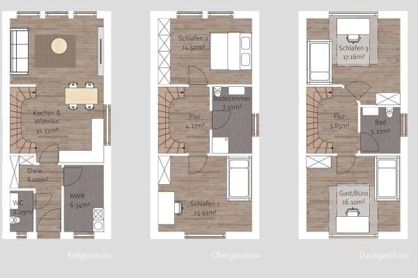 Pronájem domu 127 m², pozemek 100 m², Paderborn, Severní Porýní-Vestfálsko Pronájem domu 127 m², pozemek 100 m², Paderborn, Severní Porýní-Vestfálsko