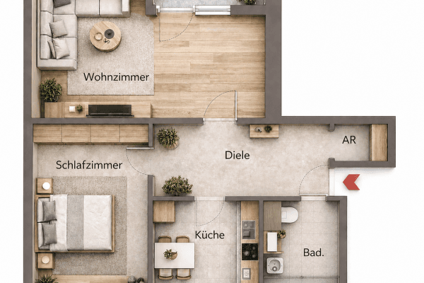 Prodej bytu 2+1 60 m², Kölner Straße 13, Bremen, Bremen Prodej bytu 2+1 60 m², Kölner Straße 13, Bremen, Bremen