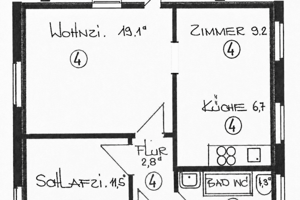 Pronájem bytu 3+1 63 m², Ludwigsburg Pronájem bytu 3+1 63 m², Ludwigsburg