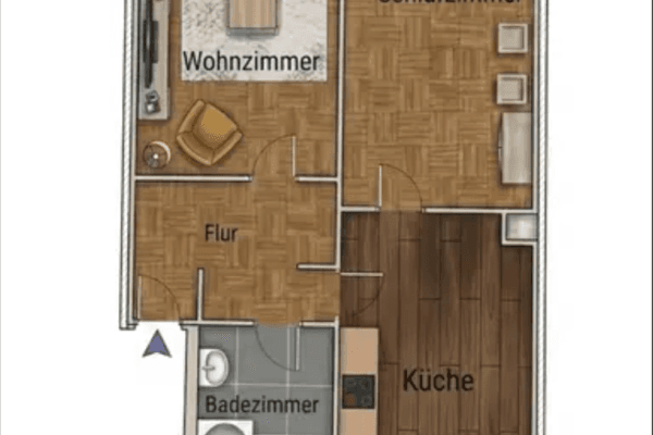 Pronájem bytu 2+1 55 m², Elsasser Str. 11a, Wuppertal Pronájem bytu 2+1 55 m², Elsasser Str. 11a, Wuppertal