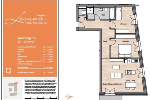 Pronájem bytu 3+1 86 m², Gerrit-Engelke-Straße 27, Hannover Pronájem bytu 3+1 86 m², Gerrit-Engelke-Straße 27, Hannover