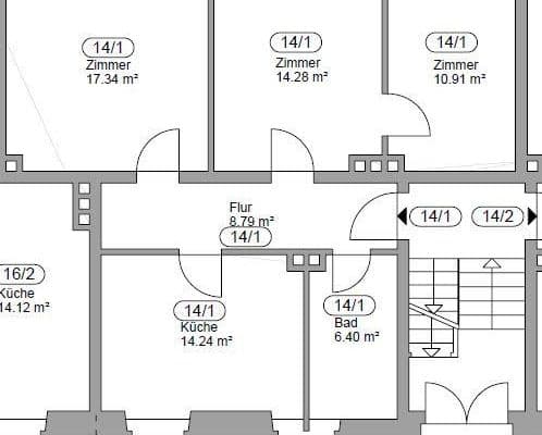 Pronájem bytu 3+1 71 m², Greflinger Str. 14, Regensburg, Bavorsko Pronájem bytu 3+1 71 m², Greflinger Str. 14, Regensburg, Bavorsko