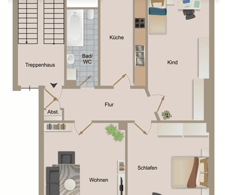 Pronájem bytu 3+1 69 m², Neustraße, Herne Pronájem bytu 3+1 69 m², Neustraße, Herne