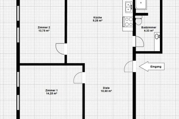 Pronájem bytu 2+1 51 m², Braunschweig Pronájem bytu 2+1 51 m², Braunschweig