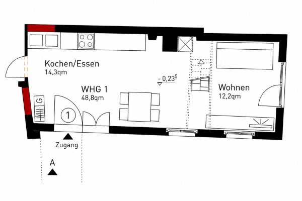 Pronájem bytu 2+1 48 m², Kettengasse 22/4, Eppingen Pronájem bytu 2+1 48 m², Kettengasse 22/4, Eppingen