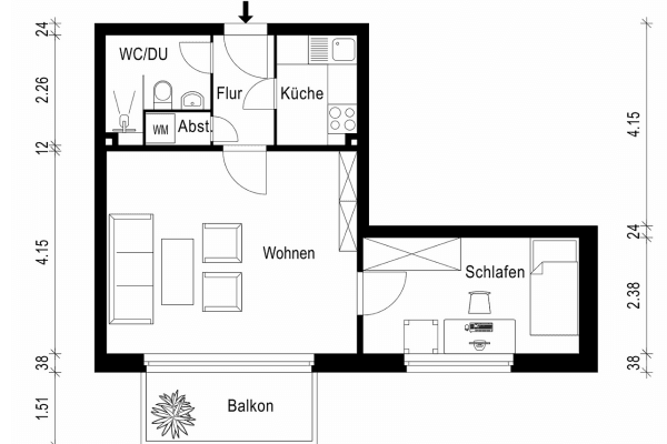 Prodej bytu 2+1 45 m², Hamburg, Hamburg Prodej bytu 2+1 45 m², Hamburg, Hamburg