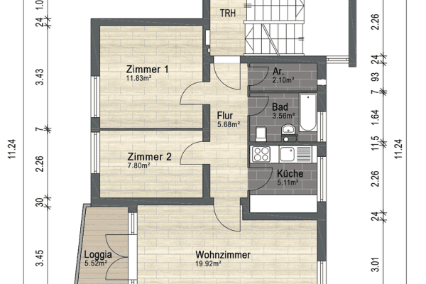 Pronájem bytu 3+1 59 m², Bremen, Bremen Pronájem bytu 3+1 59 m², Bremen, Bremen