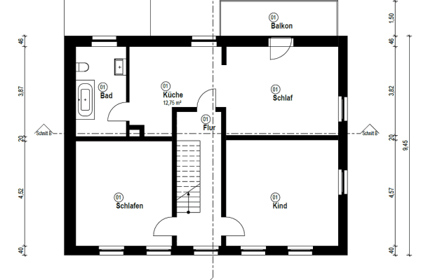Pronájem bytu 3+1 93 m², Schallbachgasse 2, Angelbachtal Pronájem bytu 3+1 93 m², Schallbachgasse 2, Angelbachtal