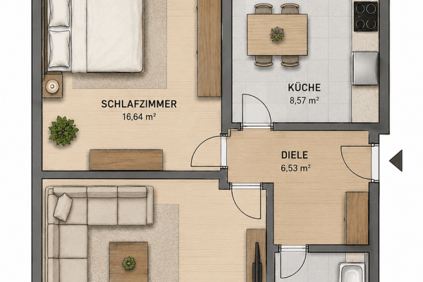 Pronájem bytu 2+1 59 m², Waldecker Str. 9, Duisburg Pronájem bytu 2+1 59 m², Waldecker Str. 9, Duisburg