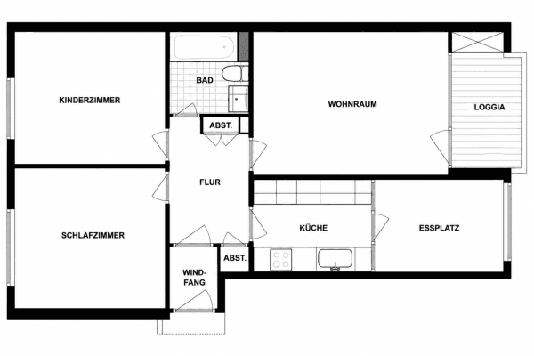 Pronájem bytu 3+1 74 m², Am Wehrbusch 7, Laatzen Pronájem bytu 3+1 74 m², Am Wehrbusch 7, Laatzen