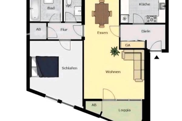 Pronájem bytu 2+1 70 m², Düsseldorf, Severní Porýní-Vestfálsko Pronájem bytu 2+1 70 m², Düsseldorf, Severní Porýní-Vestfálsko