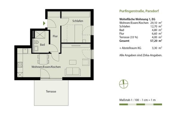 Prodej bytu 2+1 58 m², Parsdorf, Bavorsko Prodej bytu 2+1 58 m², Parsdorf, Bavorsko