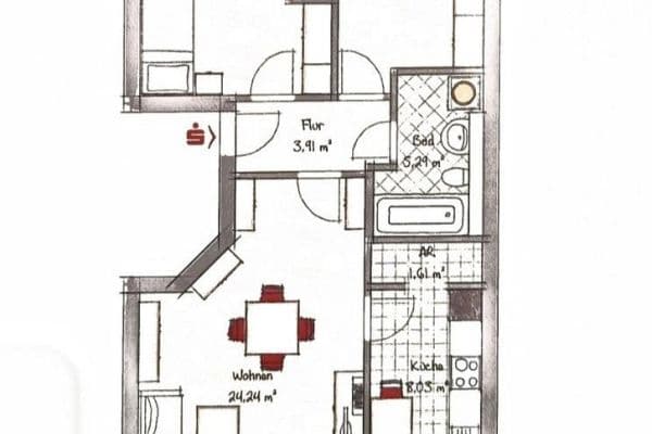 Pronájem bytu 3+1 75 m², Veilchenweg 3, Wildau Pronájem bytu 3+1 75 m², Veilchenweg 3, Wildau