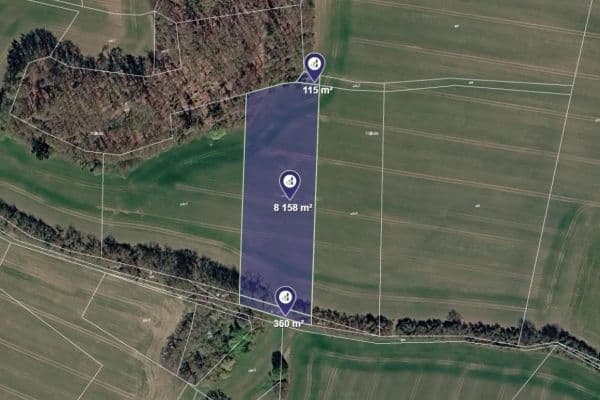 Prodej pozemku 8.633 m², Jankov Prodej pozemku 8.633 m², Jankov