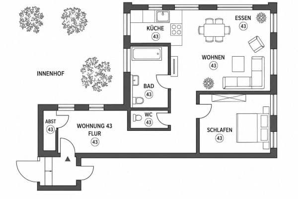 Pronájem bytu 2+1 84 m², Albstadt, Bádensko-Württembersko Pronájem bytu 2+1 84 m², Albstadt, Bádensko-Württembersko