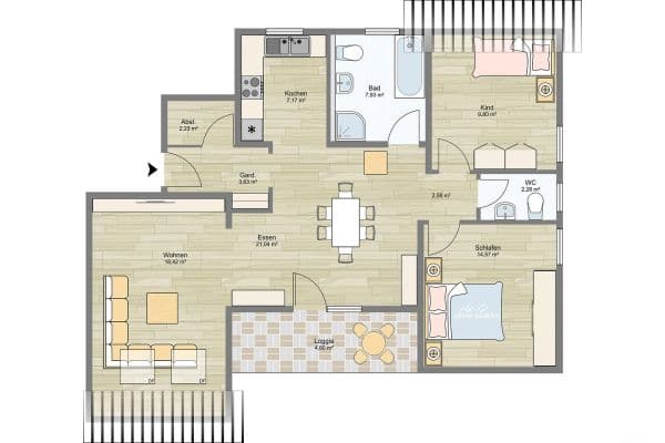 Prodej bytu 3+kk 95 m², Hagenbüchach Prodej bytu 3+kk 95 m², Hagenbüchach