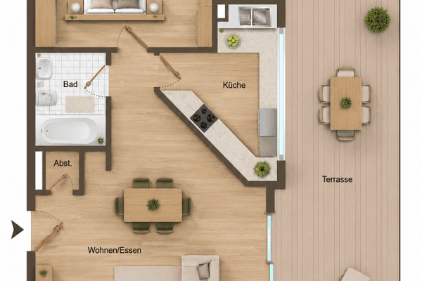 Pronájem bytu 2+1 62 m², An der Post 13, Weinböhla Pronájem bytu 2+1 62 m², An der Post 13, Weinböhla