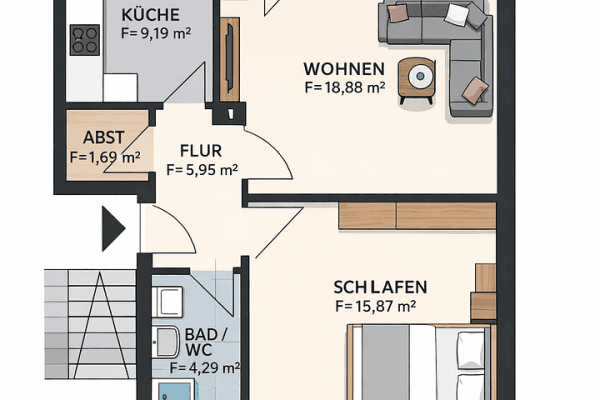 Pronájem bytu 2+1 59 m², Uhlandstr. 27, Altensteig Pronájem bytu 2+1 59 m², Uhlandstr. 27, Altensteig