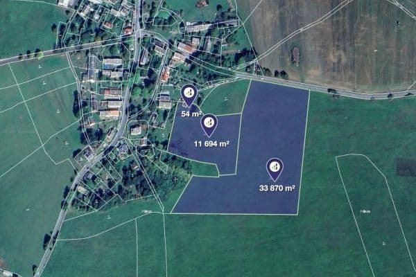 Prodej pozemku 45.618 m², Útvina Prodej pozemku 45.618 m², Útvina