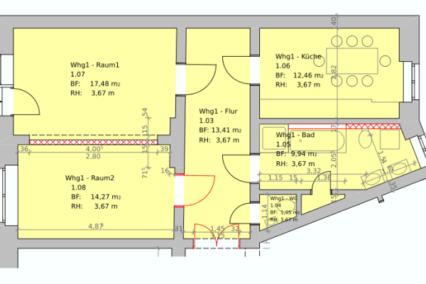 Pronájem bytu 2+1 70 m², Bahnhofstraße 50 / Konsulstraße 37, Zhořelec, Sasko Pronájem bytu 2+1 70 m², Bahnhofstraße 50 / Konsulstraße 37, Zhořelec, Sasko
