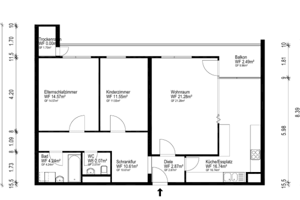 Pronájem bytu 3+1 86 m², Friedrich-Ebert-Straße 15, Sindelfingen Pronájem bytu 3+1 86 m², Friedrich-Ebert-Straße 15, Sindelfingen