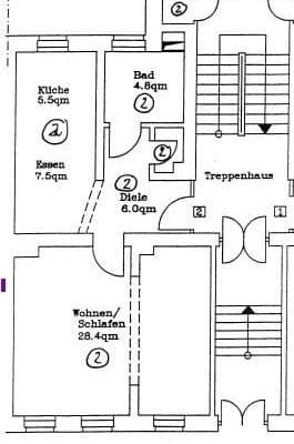 Pronájem bytu 2+1 54 m², Stadlerstraße 15, Chemnitz, Sasko Pronájem bytu 2+1 54 m², Stadlerstraße 15, Chemnitz, Sasko