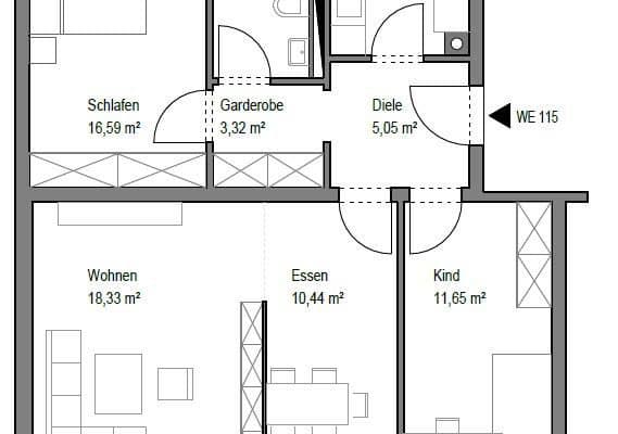 Pronájem bytu 3+1 82 m², Konrad-Adenauer-Str. 9, Fürstenfeldbruck, Bavorsko Pronájem bytu 3+1 82 m², Konrad-Adenauer-Str. 9, Fürstenfeldbruck, Bavorsko
