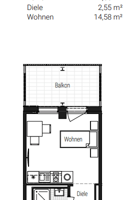 Pronájem bytu 1+1 26 m², Steinbühler Straße 4-6, Nürnberg, Bavorsko Pronájem bytu 1+1 26 m², Steinbühler Straße 4-6, Nürnberg, Bavorsko