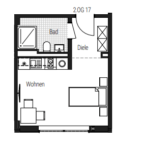 Pronájem bytu 1+1 26 m², Steinbühler Straße 4-6, Nürnberg, Bavorsko Pronájem bytu 1+1 26 m², Steinbühler Straße 4-6, Nürnberg, Bavorsko