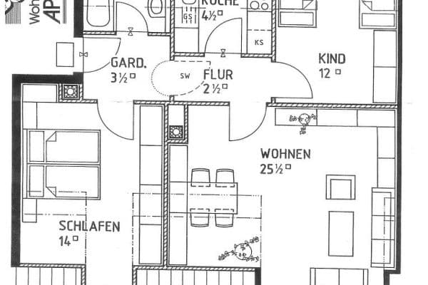 Pronájem bytu 3+1 70 m², Karlsbader Strasse 32, Erding, Bavorsko Pronájem bytu 3+1 70 m², Karlsbader Strasse 32, Erding, Bavorsko