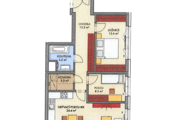 Prodej bytu 3+kk 73 m², Honzíkova, Praha Prodej bytu 3+kk 73 m², Honzíkova, Praha
