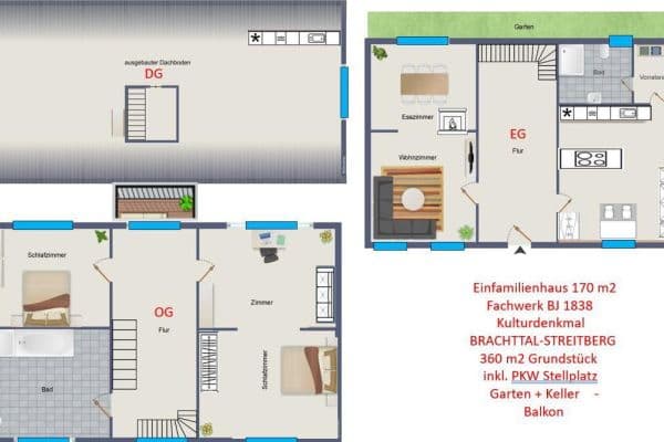 Pronájem domu 170 m², pozemek 345 m², Brachttal Pronájem domu 170 m², pozemek 345 m², Brachttal