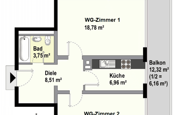 Pronájem bytu 2+1 60 m², Germering, Bavorsko Pronájem bytu 2+1 60 m², Germering, Bavorsko