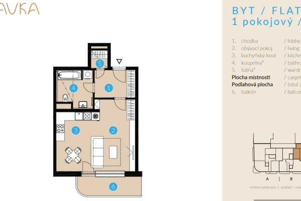 Pronájem bytu 1+kk 44 m², Nad Kolčavkou, Praha Pronájem bytu 1+kk 44 m², Nad Kolčavkou, Praha